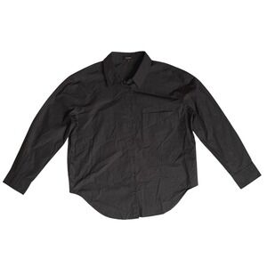 Dark‎ Academia Quince Black Organic Cotton Long Sleeve Shirt, Women's Medium